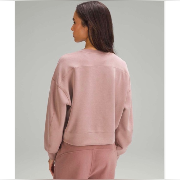 NWOT Lululemon Softstreme Perfectly Oversized Cropped Crew Twilight Rose Size 0 - Picture 2 of 7